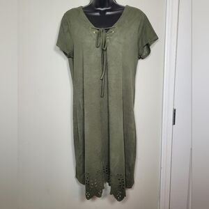 Melissa Paige Boho Faux Suede Dress sz PL